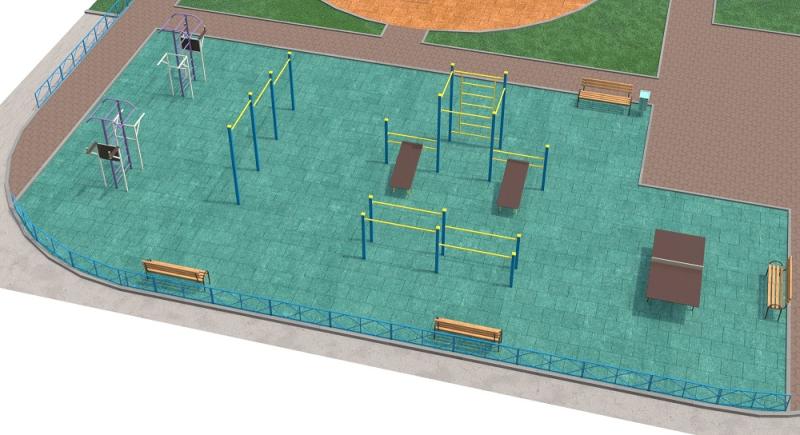 Проект спортивной площадки с столом теннисным в Саратове