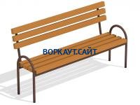 Парковая лавочка со спинкой МАФ 1605 в Саратове