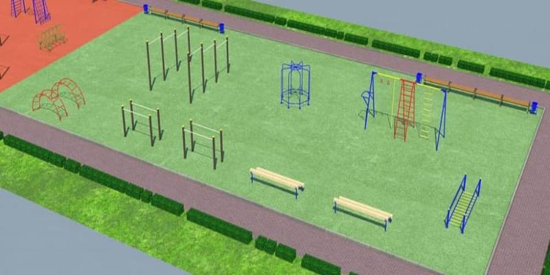 Проект детско-спортивной площадки для школы - детсада в Саратове