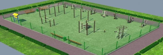 Проект спортивной воркаут площадки с уличными тренажерами в Саратове