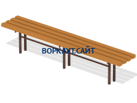 Двухметровая лавочка без спинки 2 м МАФ 1602 в Саратове