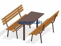 Дачный комплект из 2 лавочек и стола МАФ 1620 в Саратове