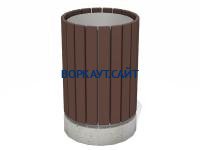 Урна деревянная круглая с бетонным основанием МАФ 1632 в Саратове