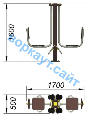 Уличный тренажер "Жим ногами горизонтальный " УТ 003 в Саратове