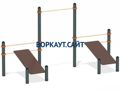 Воркаут с турником и двойной скамьей для пресса ВС-28 в Саратове