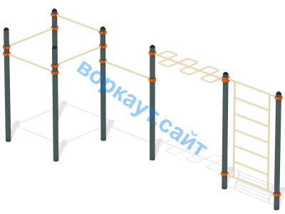 Воркаут турники с шведской стенкой и рукоходом  ВС-21 в Саратове