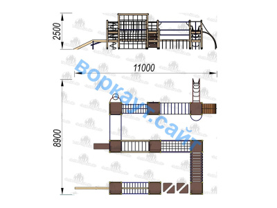 Детский спортивный комплекс Полоса препятствий ДСК 3116 в Саратове