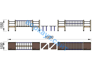 Детский спортивный комплекс Двойной мостик ДСК 3115 в Саратове