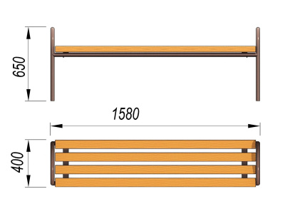 Лавочка парковая МАФ 1603 в Саратове