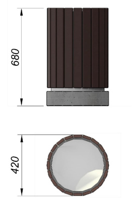 Урна деревянная круглая с бетонным основанием МАФ 1632 в Саратове Урна деревянная круглая с бетонным основанием МАФ 1632 в Саратове