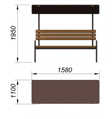 Лавочка под навесом МАФ 1607 в Саратове