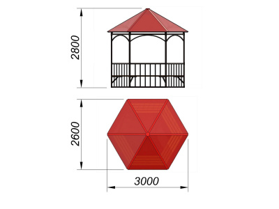 Беседка с лавками и полом МАФ 4122 в Саратове