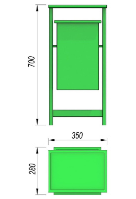 Урна с крышкой МАФ 1631 в Саратове