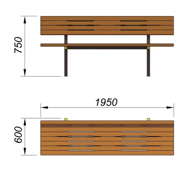Диван уличный МАФ 1608 в Саратове