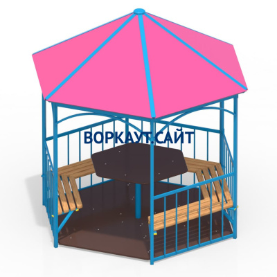Беседка со столом, лавками и полом МАФ 4123 в Саратове