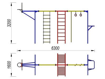 Гимнастический комплекс с баскетбольным щитом МАФ 3001 в Саратове Гимнастический комплекс с баскетбольным щитом МАФ 3001 в Саратове